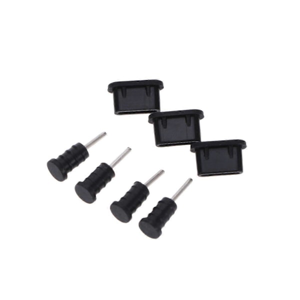 10 paria USB Type C pölysuoja silikonitulppa (musta)