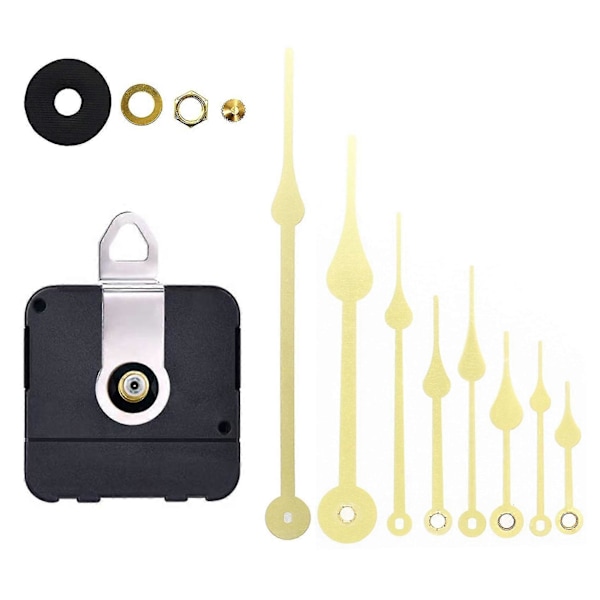 23mm Højmoment Quartz DIY Vægursværk Mekanisme Med 4 Par Sorte Ur Reparationsdele Rep