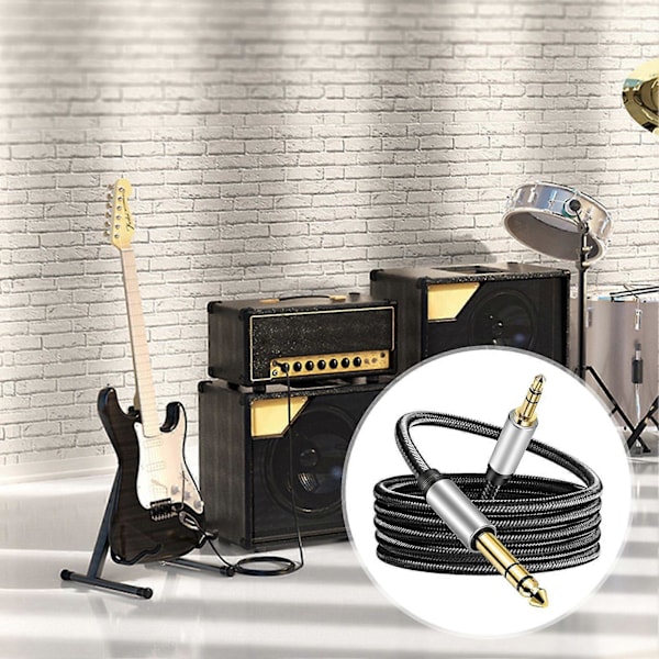 3,5 mm till 6,35 mm Stereokabel Förbättrat Ljud Bred Kompatibilitet för Gitarrer Hemmabio och Förstärkare