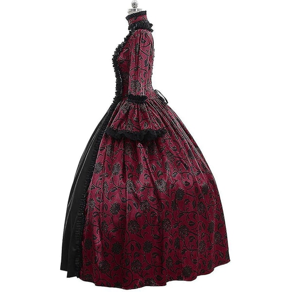 Snabb Leverans Noble Klänningar Damklänning Plus Size Medeltida Balklänningar Eleganta Kostymer För Kvinnor Viktoriansk Klänning 4 färger Red XL