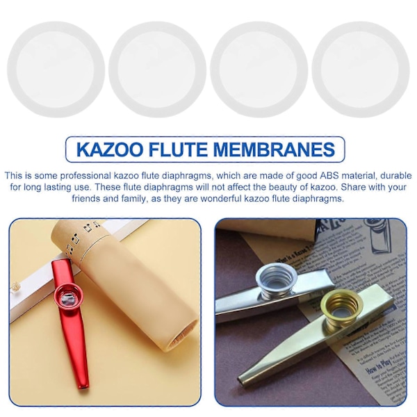 50 stk. Universal Kazoo Fløjte Membraner Guitar Ledsager Kazoo Special Fløjte Film