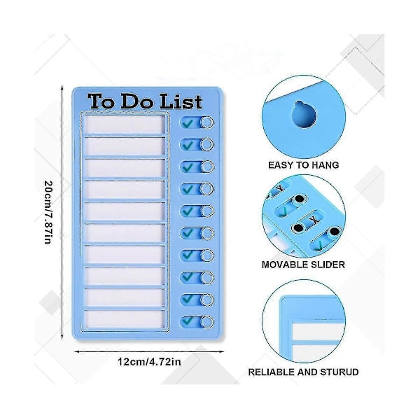 4 stk. To Do List Tavle Tørrslettbar Memo List Tavle Oppgaveoversikt Rv List Tavle Med 10 Tørrslettbart Papir