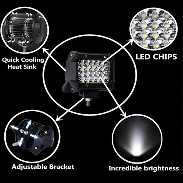 LED Bar Offroad Spot Flood Combo For Lastebil Bil SUV Båt Motor Gaffeltruck Lys Bar/arbeidslys 4 Tommer
