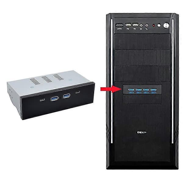 5.25 Tommer Desktop PC Frontpanel Dockingstation Vl820 Type-c+a(2a2c) Usb 3.1 Hub Med Sata15pin Til