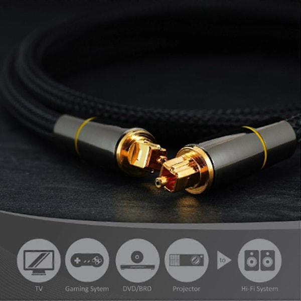 Hifi 5.1 Digital Spdif Fiber Toslink Optisk Lydkabel For TV Boks Høyttaler (2m)