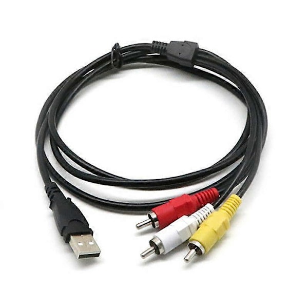 3 RCA Hane till USB Hona Aux Ljud Video Videokamera Adapter AV Konverteringskabel