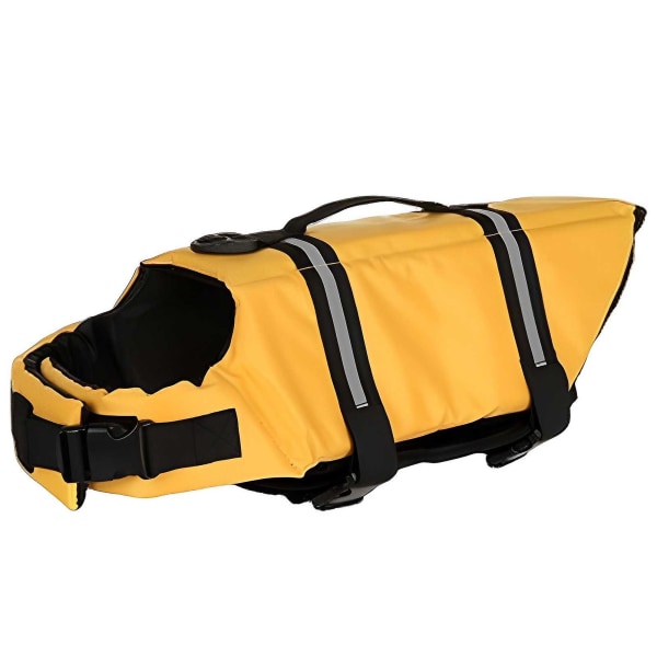 Hundflytväst i flera storlekar med snabbspänne, hudvänlig polyesterväst för båtliv och strandaktiviteter Yellow XS