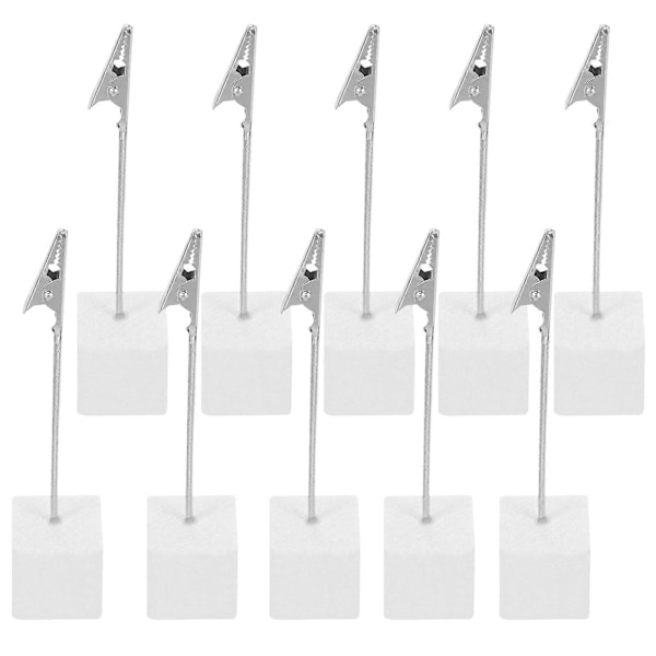 10 stk. Kube Base Memo Billede Foto Holder Papir Note Klips til Hjemmekontor (sølv)