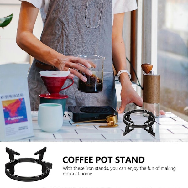 1 stk. Moka Pot Stativ Gasblus Rack Komfur Rack Kaffekande Stativ (Sort)