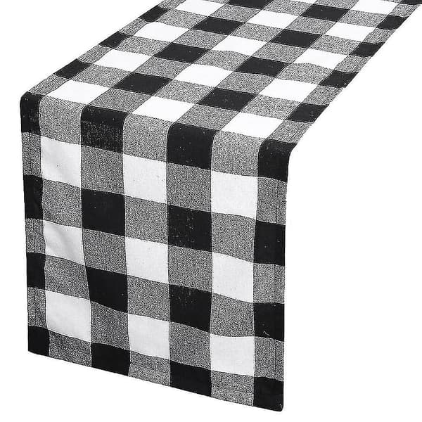 Ternet 13x70 tommer sort og hvid bordløber, bordløbere til middagsbord til julefester