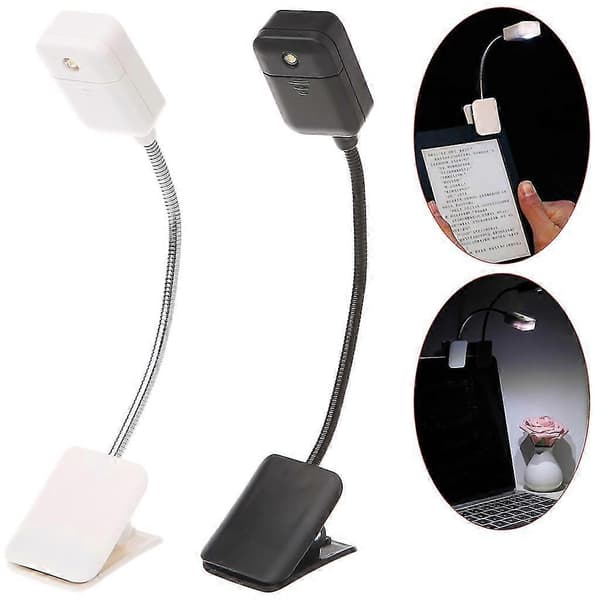 For Kindle & Notebook Leselys LED Boklys Bordlampe Mini Fleksibel Klemme
