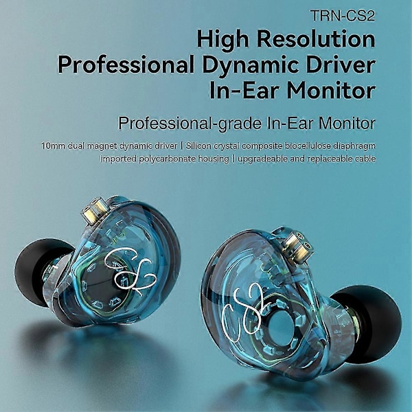 Cs2 Hi-Fi Kablede Hodetelefoner In-ear 1dd Dynamisk Hifi Subwoofer Ørepropper Løping Støyreduksjon