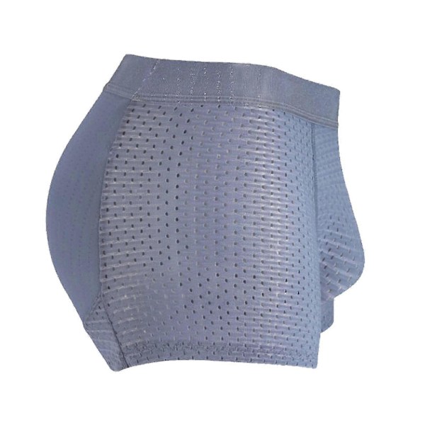 Nylon Ice Silk Åndbart Herreundertøj, Herre Hip Bottock Løfter Form Trusser Polstret Boxer Hip Butt Løfte Undertøj Dark blue XL