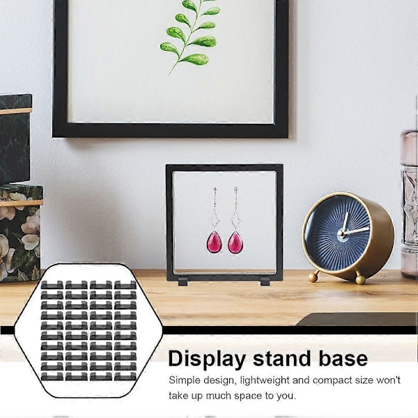 100 st Svarta Fyrkantiga Baser Displayboxar Baser Flytande Ram Displayhållare Baser