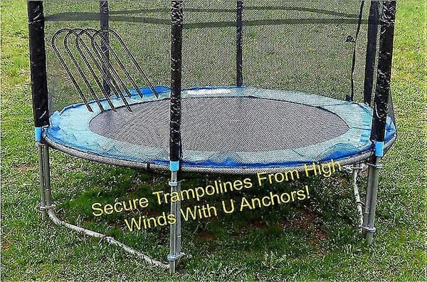 8st Trampolinfäste U-formade Ankare Kraftiga Metallfästspikar