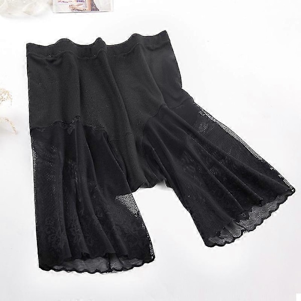 Slip Shorts Naisten Mekkojen Alle, Saumattomat Sileät Alushousut Pitsiset Reisishortsit Turvahousut Shortsit Hameen Alla Black XL 60kg-80kg