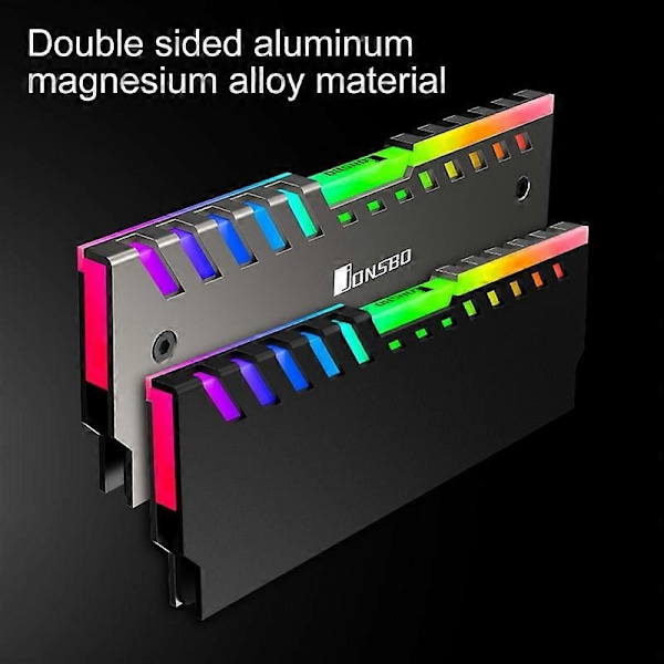 2 kpl JONSBO NC-2 LED-pöytäkoneen emolevy Aura Control RGB -muistille Ram-jäähdytin