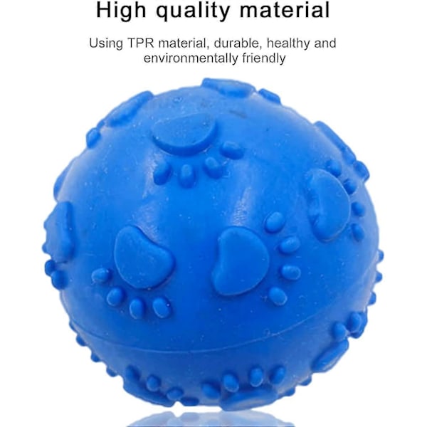 Hundleksaksboll, tuggleksaksset för hundar, hundboll, hållbar studsande tuggleksak i gummi med pip