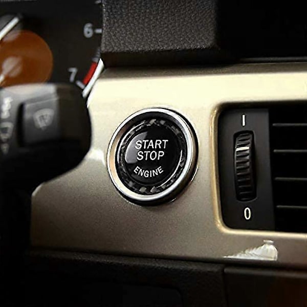 Kolfiber För E90 E92 E93 2009-2012 / 3-serie E89 Motor Start Stopp Knapp Panel Skydd Tr