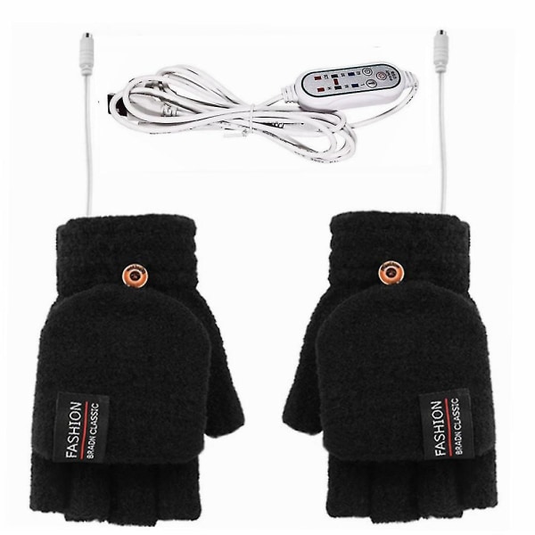 Vinter Elektriske Handsker Isolering USB Varmehandsker gray