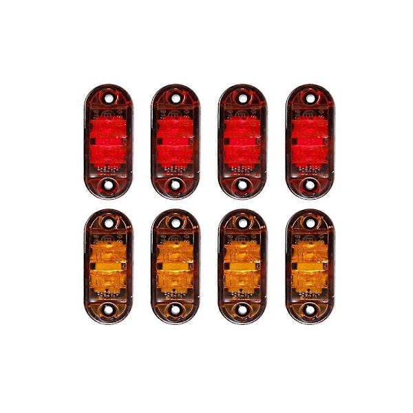 Rød 2,5 Tommers Oval LED Tilhenger Lastebil Side Er 8 stk, Er Indi