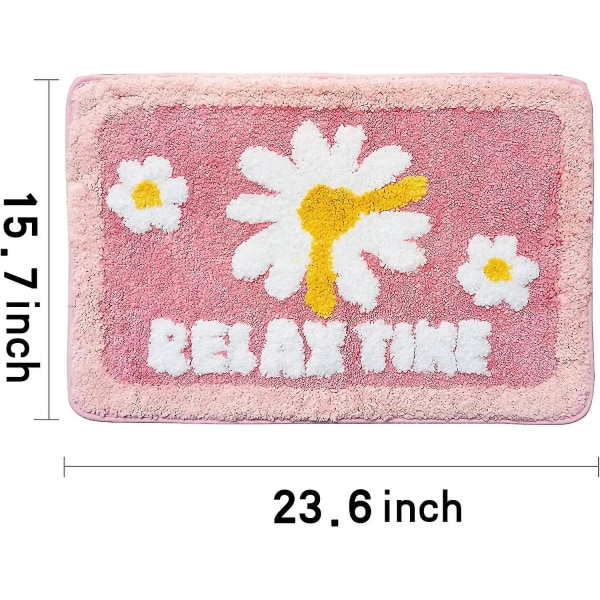 Tflycqpink Daisy Blomst Badeværelsesmåtter Skridsikre Brusebadsmåtter Bademåtte Til Badekar Udendørs Areal Tæpper Soveværelse Stue Køkken Tæpper Dørmåtte