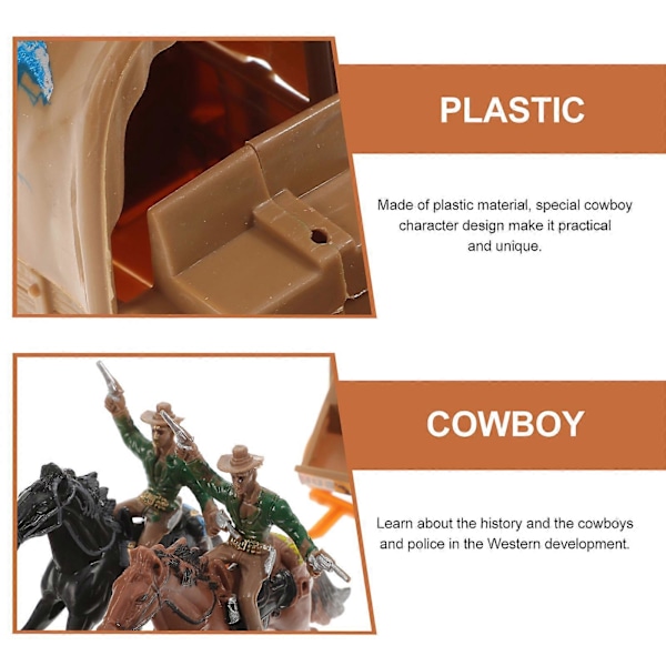 1 Sæt Western Cowboy Vogn Model Cowboy Samling Legetøjsvogn Ornament