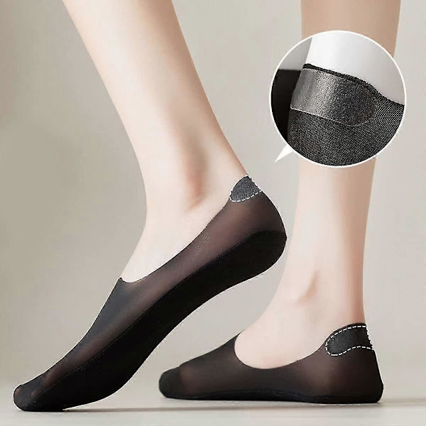 9 Par Osynliga Halkfria Is-silkesstrumpor, Tunna Andningsbara Lågt Skurna Innersockar för Kvinnor Ultra Lågt Skurna Fodersockar