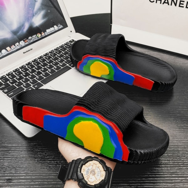 Tofflor herr ytterkläder sommar sport kokosnöt tramp känsla halkfria mjuka sulor flip-flops utomhus strand tjock sula sandal 2025black 41-42