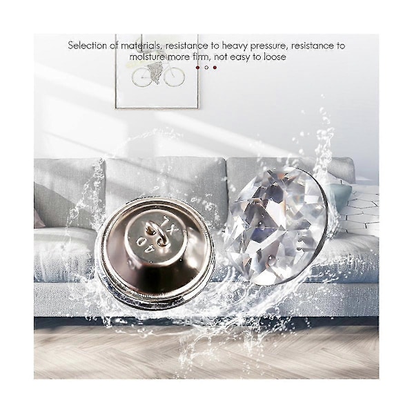 100 stk. krystall møbelknapper 30 mm knapper imiterte diamantknapper med metalløkke for DIY-søm