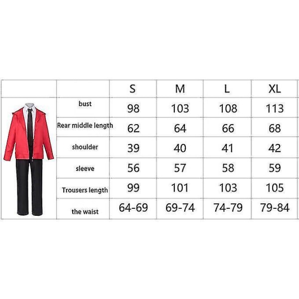 Chainsaw Man Pava Röd Blå Set Cosplay Kostym Outfit red M