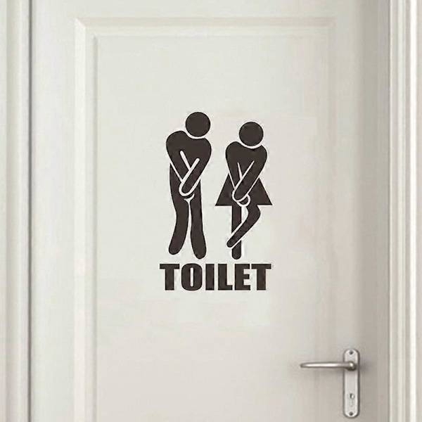 WC Toalett Entré Skylt Dörr Väggdekal Vattentät Mural Heminredning