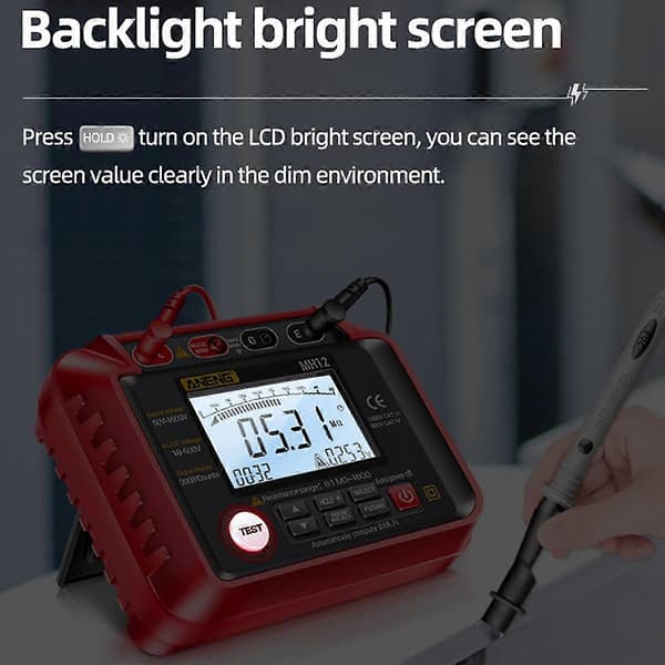 Mh12 Ance Er Digital Meter Ohm Ac Er LCD Megohmmeter Voltmeter Verktyg