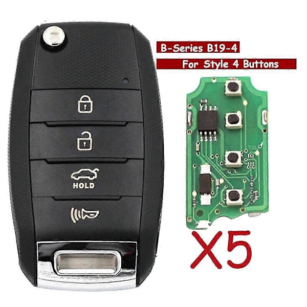 5 stk. For Keydiy B19-4 B- 4 Knap Fjernbetjening Bilnøgle Til Kd900 Kd900+ Urg200 -x2 Progra