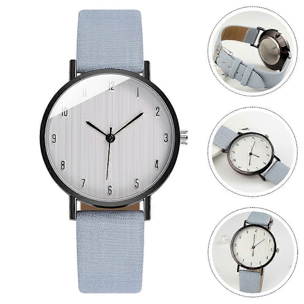Damarmbandsur Stilrent Armbandsur Läderarmband Enkel Stil Armbandsur Dekor Himmelsblå