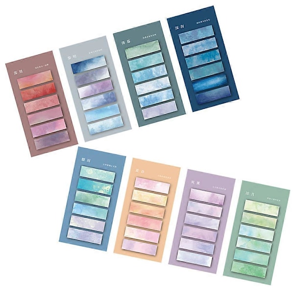 8 Sett Sticky Tabs Bokmerker Sticky Tabs Bokfaner Markeringsstripe for Annotering av Bøker