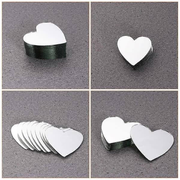 30 stk. DIY Hjerte Spejle Hjerteformede Spejle Hjerte Spejlfliser Makeup Spejle
