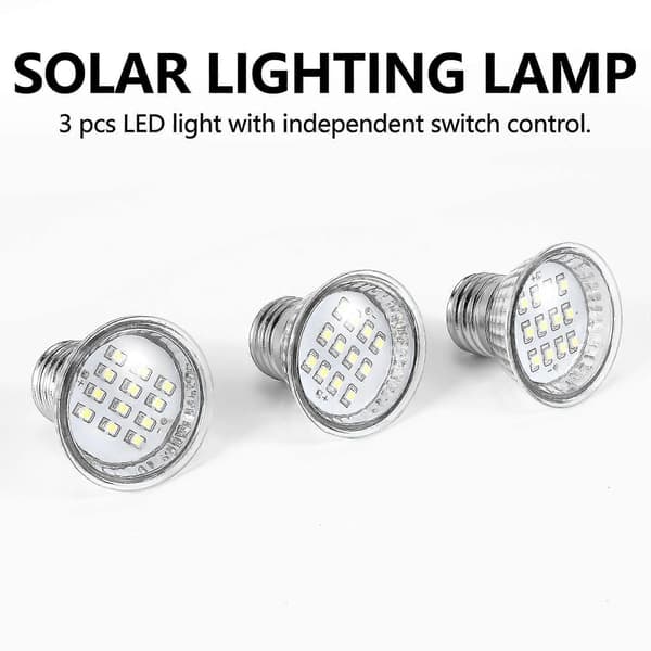 Udendørs Solcelle LED Lyspære Lampesystem Solpanel Hjemmesystem Kit