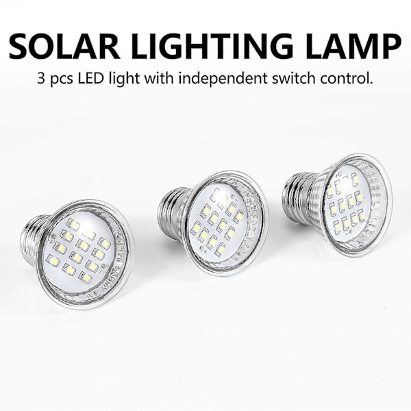 Utendørs Solcelle LED Lyspære Lampesystem Solcellepanel Hjemmesystem Kit