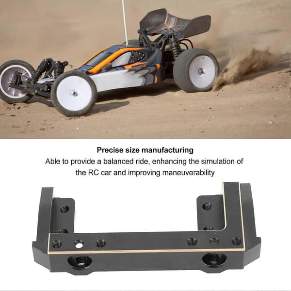 RC Front Bumper Beslag Messing Front Bumper Servo Monteringsbeslag Stativ til SCX10 II RC Crawler Biler Sort
