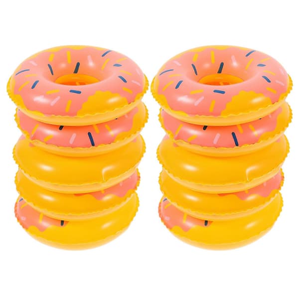 10 stk. Dukke Badering Mini Baderinge Oppustelige Mini Donut Form Baderinge