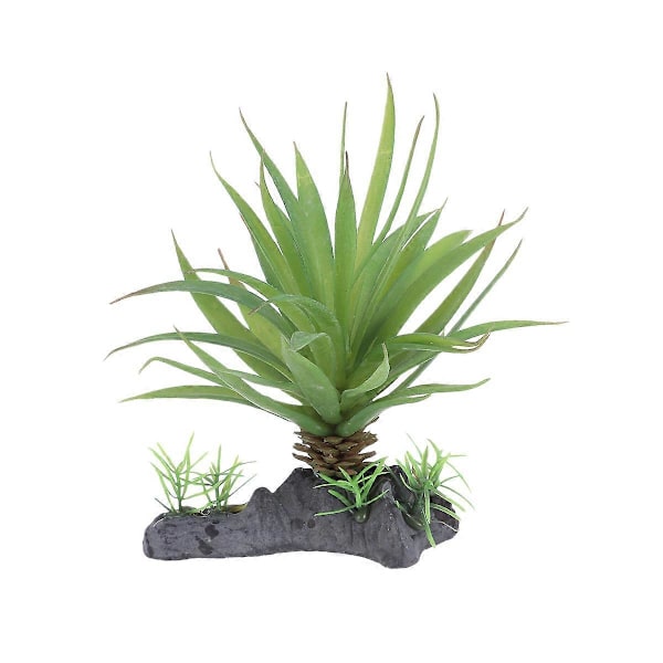 Simulerte Vannplanter Sukkulenter Hjemme Ornament Reptil Terrarium Dekorasjon for Kjæledyr Reptil Skilpadde Akvarium - QL2021(Grønn)
