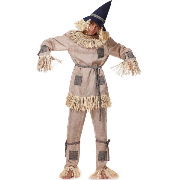 Deluxe Vuxen Mr Scarecrow Cosplay Dräkt Män Kvinnor Halloween Fest Dräkt För Män Scenuppträdande Fancy kostym Women L