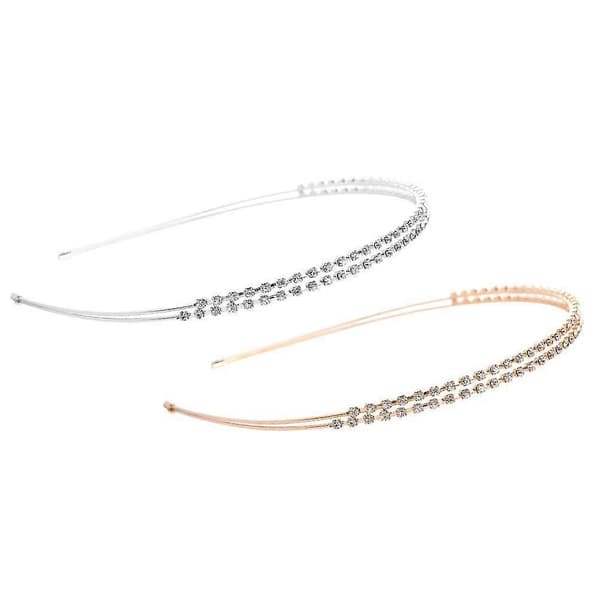 2 stk. Doble Hårspenner med Rhinestone Elegant Delikat Hodeplagg for Kvinner