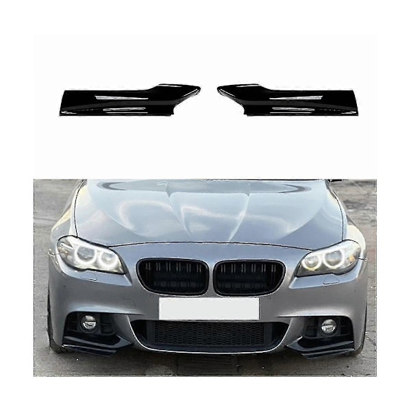Bil Lys Sort Front Kofanger Læbe Vinkel Diffuser Splitter Spoiler Beskytter Til 5 Serie F10 F11 20 - JNNJV