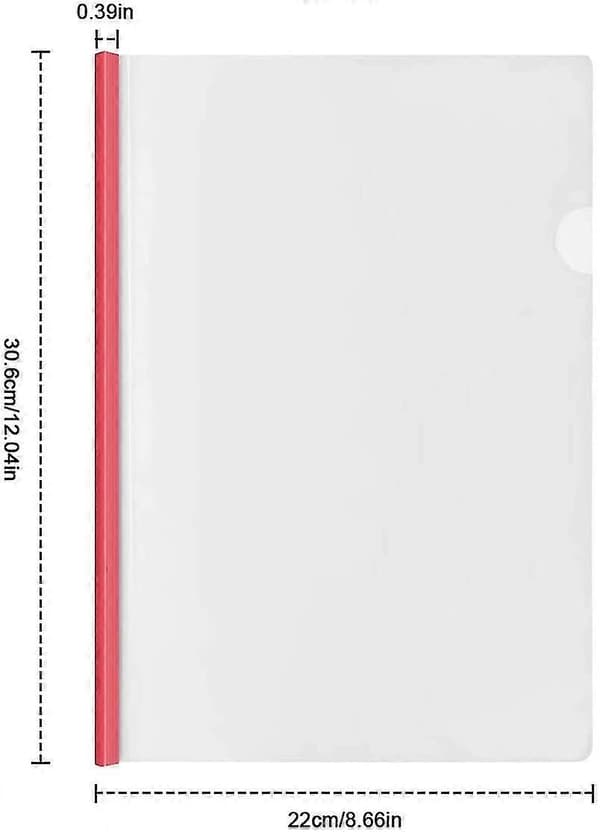 10 Ark Plast A4 Skyde Mapper, Klare Rapportomslag Mapper Med Skyde Skinne Bind