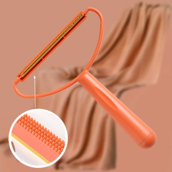 Kläder hårbollskrapa bärbar manuell rengöring av hårbollar orange