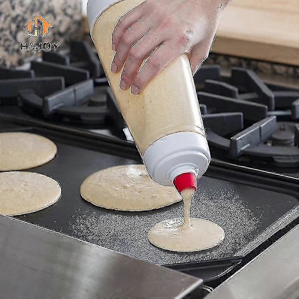 1065ml Pandekagedej-Blandingsflaske Håndvafler Crepes Dispenser Med Blenderball Trådpisker