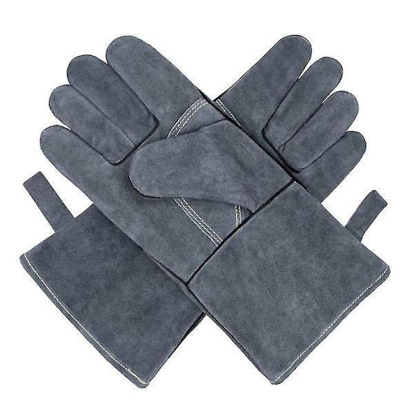 Kuumuutta ja tulta kestävät hitsauskäsineet kotitöihin, palovammoja estävät, pehmeät Grey