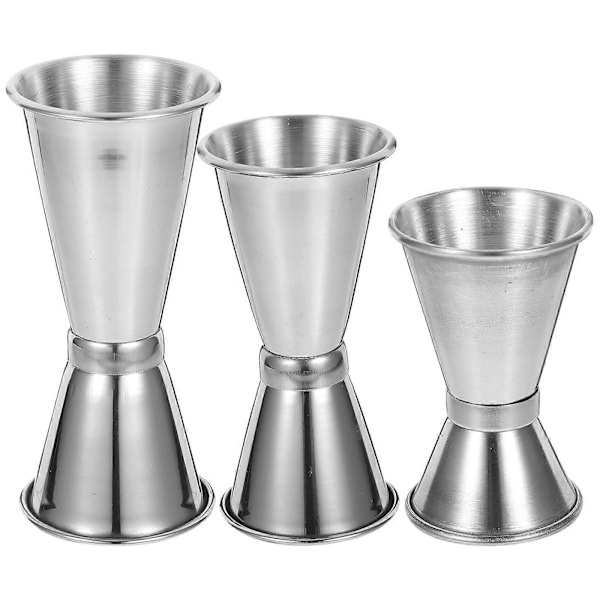 3st Japansk Jigger 304 Rostfritt Stål Jigger Dubbel Cocktailmått Jigger (15/27cc, 22/35cc, 30/40cc)